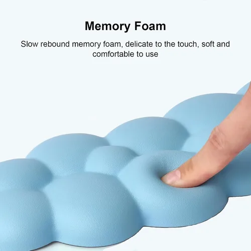 Vista 3 de Cloud - Reposamuñecas para teclado y alfombrilla para mouse con reposamuñecas con posavasos, ergonómico, lindo soporte para reposamuñecas de espuma