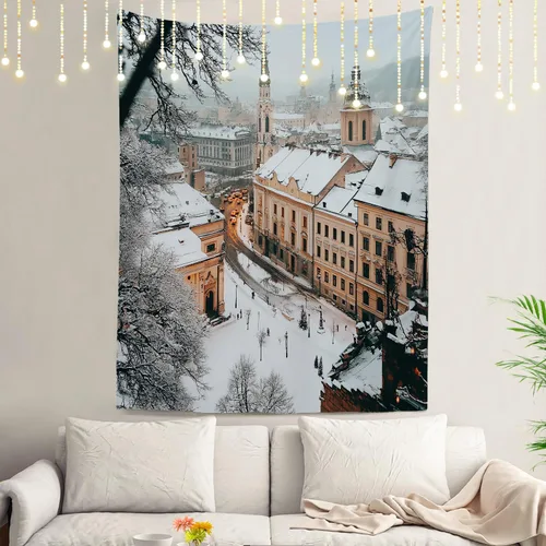 Vista 60 de Shrahala Modern Abstract Artwork Wall Tapestry, Orange Black Beige Wall Hanging Large Tapestry Decoration Polyester Fiber White Hem Around for Dorm