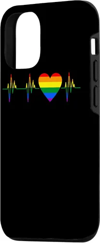 Vista 2 de iPhone 15 Pride Heartbeat Fun LGBTQ Gay Lesbian Orgulloso Soporte Gráfico Funda