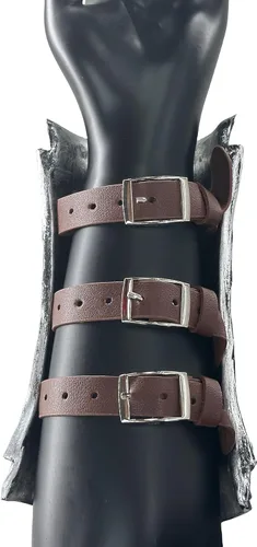 Vista 8 de LOOYAR Auténtica pulsera vikingo de espuma de poliuretano con hebilla, armadura de brazo, perfecta para Halloween, LARP, recreaciones históricas