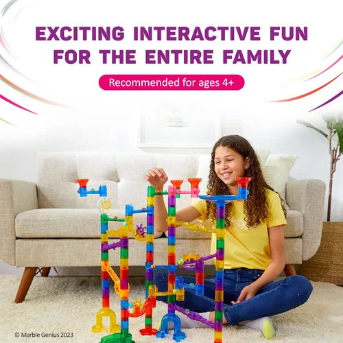 Vista 7 de Marble Genius Glow Marble Run Super Set - 200 piezas completas + aplicación de instrucciones gratuita y manual de instrucciones a todo