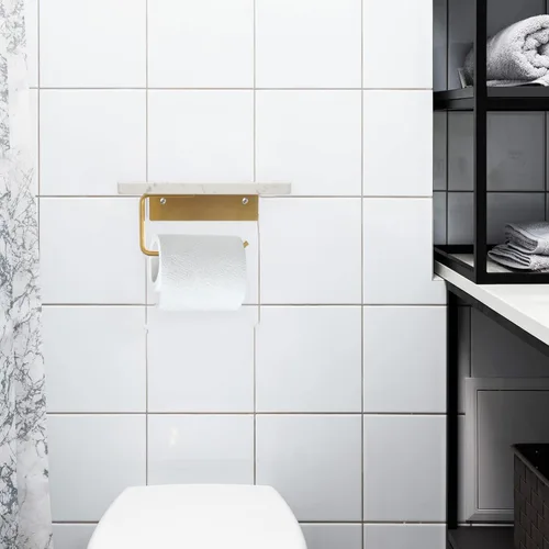 Vista 3 de Angoily Soporte para toallas de papel, estante de almacenamiento de baño, estante de baño pequeño, almacenamiento de toallas para baño pequeño