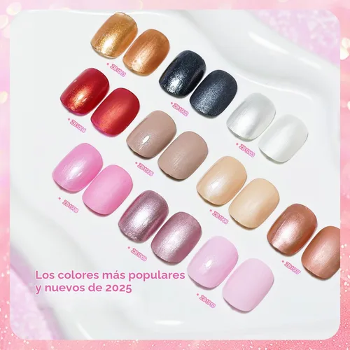 Vista 2 de OpenLive Juego de esmaltes de uñas con purpurina, 10 colores con 2 esmaltes de uñas base y capa superior
