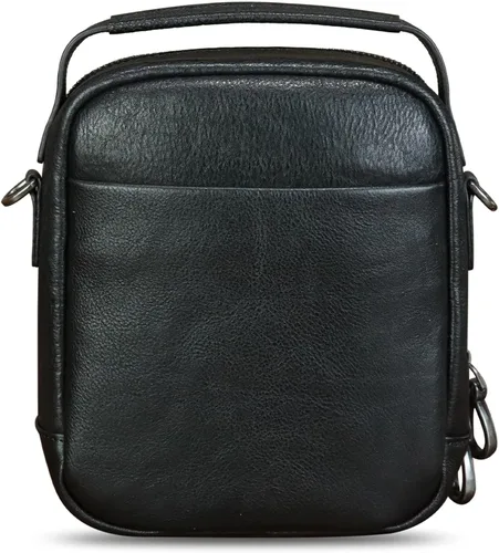 Vista 3 de IVTG Bolso de mensajero de cuero genuino para hombre, bolso bandolera pequeño, bolso cruzado para el trabajo, negocios