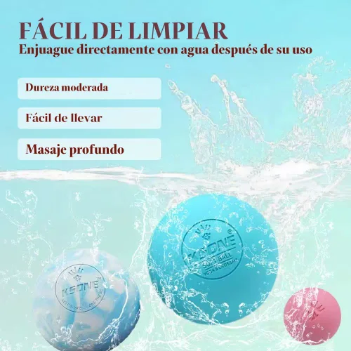 Vista 5 de KSONE Bolas de lacrosse de masaje, bolas de masaje para liberación miofacial y terapia de punto de activación, juego de 2 bolas de masaje