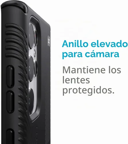 Vista 5 de Speck Productos Funda Presidio2 Grip Samsung Galaxy S22 Ultra, bisel elevado, Negro/Negro/Blanco