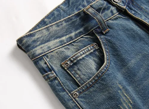 Vista 7 de AITITIA - Jeans rasgados de ajuste estándar para hombre