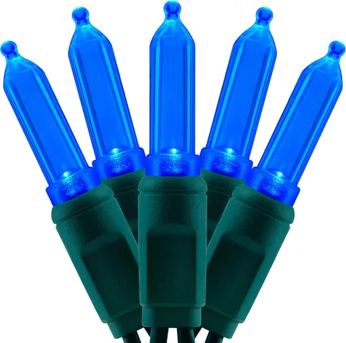 Vista 13 de YULETIME 100 luces naranjas de Navidad, 33 pies de una sola pieza impermeable LED