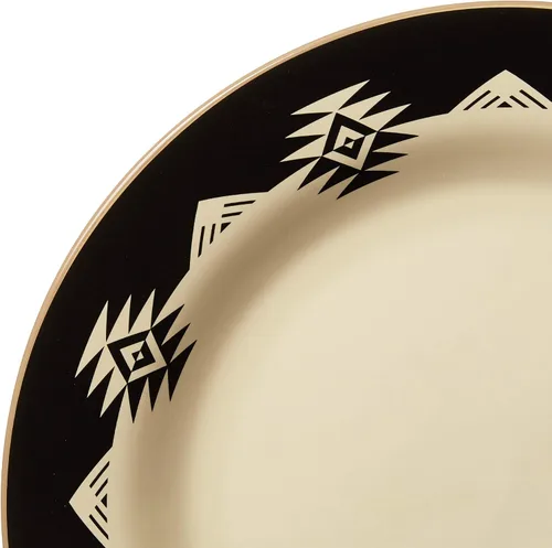 Vista 6 de Paseo Road Chalet Aztec - Juego de vajilla de cerámica de 16 piezas con platos, cuencos, tazas, estilo cabaña rústica del suroeste