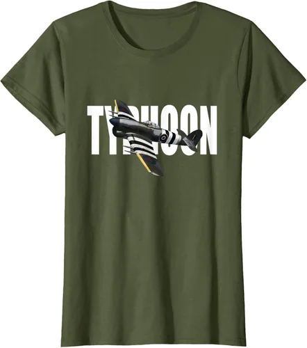 Vista 93 de RAF Hawker Typhoon WW2 Fighter Aircraft T-Shirt