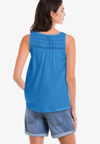 Vista 5 de Ellos Camiseta sin mangas de encaje de ganchillo de talla grande para mujer