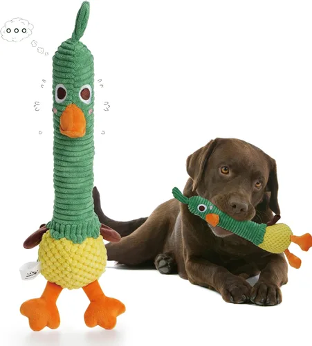 Vista 9 de Nocciola Juguetes para perros 3 en 1 Rasga y Revela Pollo, Juguetes Sorpresa en el Interior - Juguetes de Peluche Chirriantes y Arrugados