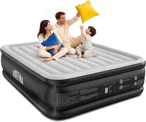 Vista 6 de Airefina Colchón de aire Queen con bomba incorporada, colchón inflable elevado cómodo con bolsa de transporte, cama de aire probada de fugas de 48