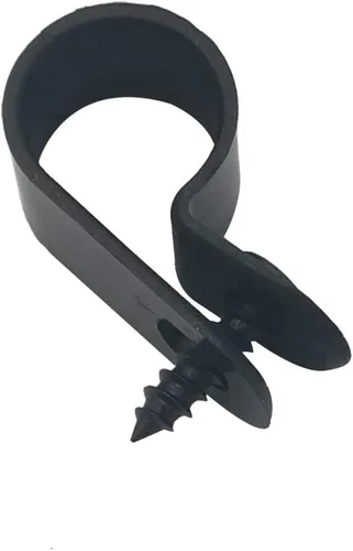 Vista 5 de Abrazadera para cable tipo R, abrazadera de cable de 1/2 pulgada, clips de sujeción de cable de montaje de tornillo de nailon con tornillos