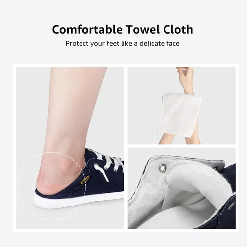 Vista 3 de STQ Zapatos deportivos sin cordones para mujer, zapatos casuales de lona, lavables a máquina