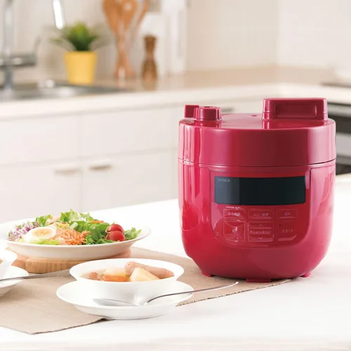 Vista 2 de siroca Olla a presión eléctrica SP-D131(R) (Rojo)【Productos genuinos nacionales de Japón】