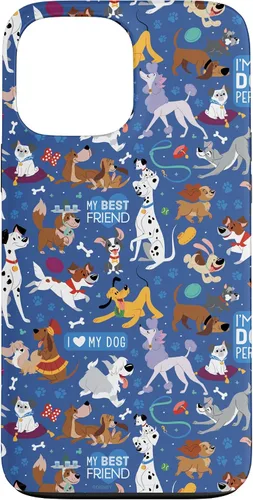 Vista 24 de Disney Funda para iPhone 17 con texto en inglés «Dogs I Love My Dog», color azul