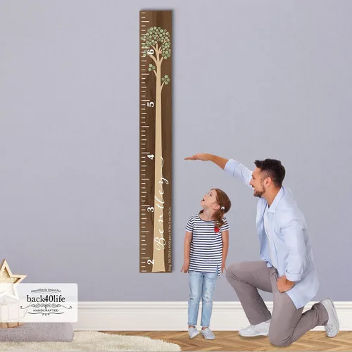 Vista 9 de Regla de madera para niños y niñas, pintada o grabada (impresión clásica)