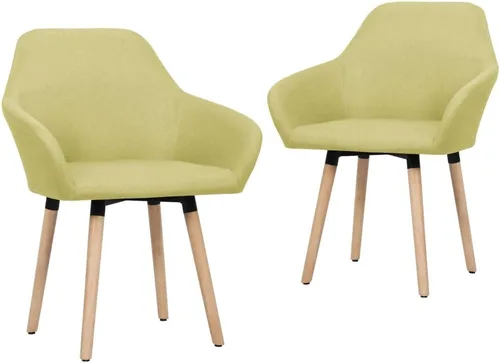 Vista 6 de Modern Dining Chairs for Dining Room, Brown Fabric Upholstered Kitchen Chairs, Solid Wood Legs, Easy Assembly