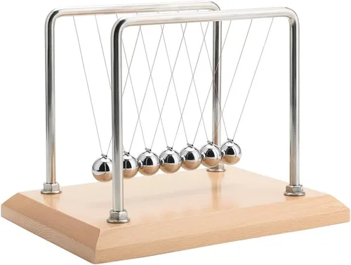 Vista 7 de CERROPI Péndulo de Newton, bolas de equilibrio con 7 bolas, péndulo clásico de Newton, juguete científico de física Juguetes y accesorios