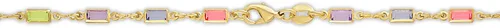 Vista 7 de Barzel 18K Gold Plated Multi Stone Crystal Baguette Necklace for Women - Made In Brazil