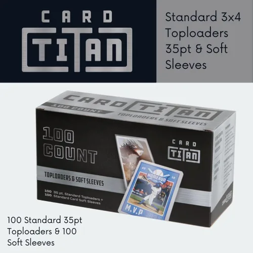 Vista 2 de CARD TITAN PRO - Cargadores superiores estándar de 3 x 4 pulgadas y fundas suaves de 35 puntos, calidad premium, ultra transparentes, cargadores