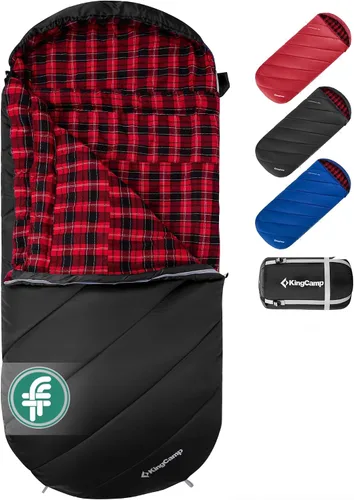 Vista 14 de KingCamp Sleeping Bag for Adults Big & Tall 100% Flannel Sleeping Bag