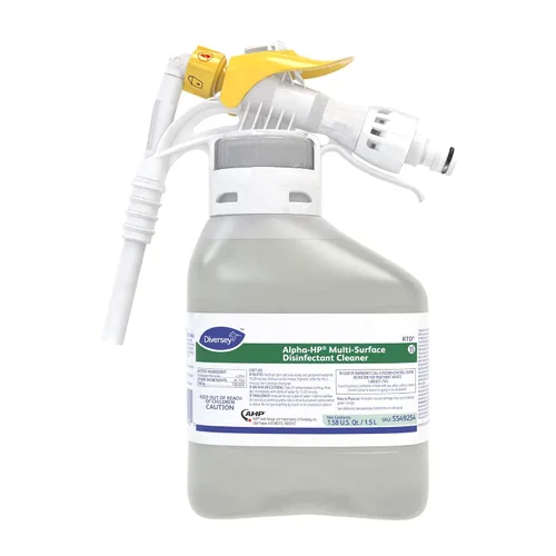 Vista 2 de Diversey 5549254 Alpha-HP Limpiador desinfectante multisuperficie, peróxido de hidrógeno bactericida y virucida con aroma cítrico, concentrado listo