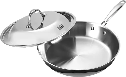 Vista 10 de Cooks Standard Sartén de Freír de Acero Inoxidable, Wok Sartén para Saltear Multicapa de 8 Pulgadas, Sartén de Cocina, Plateado