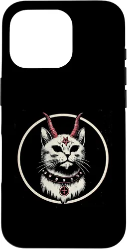 Vista 20 de Funda para iPhone 17 de Baphomet Satánico Oculto de Gato del Diablo