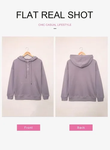 Vista 6 de Dokotoo Sudaderas con Capucha para Mujer 2025 con Cuello de Botón Cordón Ajustable Sudadera con Capucha Pullover Casual de Manga Larga Tops Camisetas