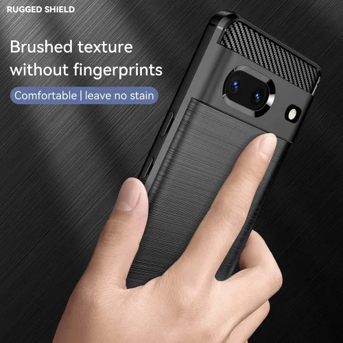 Vista 3 de Funda para Google Pixel 6A, Google Pixel 6A, funda de TPU de fibra de carbono suave de silicona protectora antiarañazos, a prueba de golpes, funda