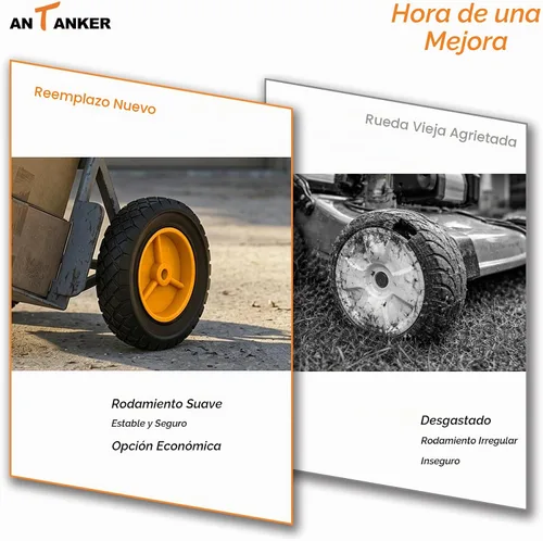 Vista 6 de Ruedas de plástico de 6 pulgadas que reemplazan a Oregon 72-106, neumáticos universales de 6 pulgadas para cortacésped Craftsman AYP MTD, radio