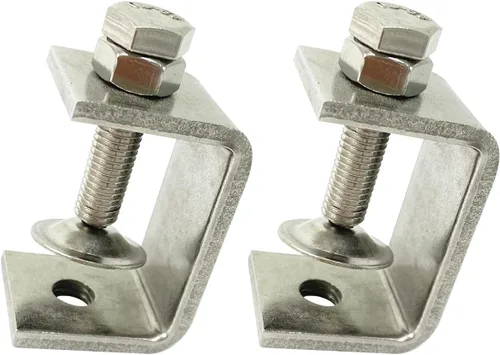 Vista 6 de Mini abrazaderas C de acero inoxidable de 0.000-0.984 in para montaje, juego de abrazaderas en U para carpintería resistente, herramientas