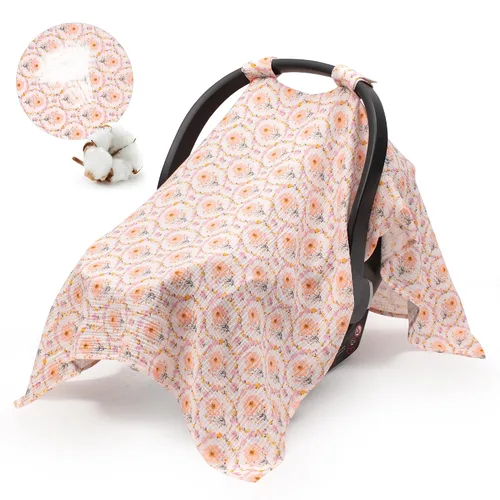 Vista 19 de Fundas de asiento de automóvil 100% muselina de algodón para bebés, funda universal para asiento de automóvil de bebé, cubierta de asiento
