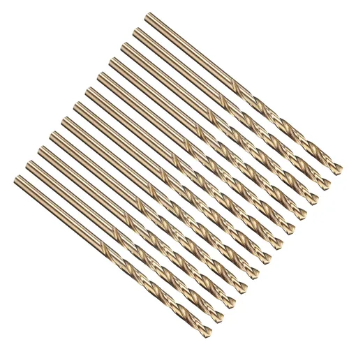 Vista 20 de PATIKIL Broca Jobber de 0.039 in, vástago recto M35 cobalto 5% acero de alta velocidad 135° acabado dorado para metal duro de acero inoxidable - 2