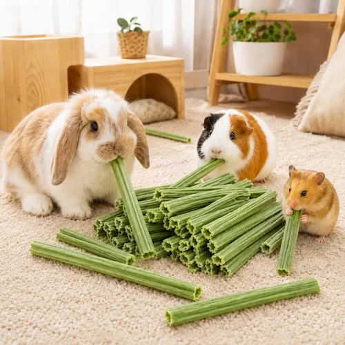 Vista 7 de 35 palitos masticables de conejo, juguetes molares para conejillos