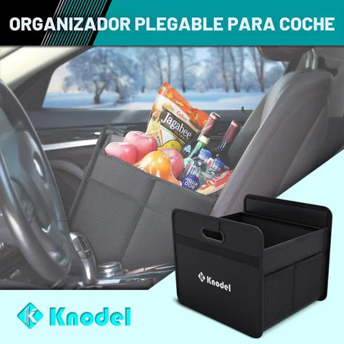 Vista 4 de K KNODEL Organizador de maletero de automóvil, organizador plegable para automóvil, consolas y organizadores automotrices, almacenamiento con asas