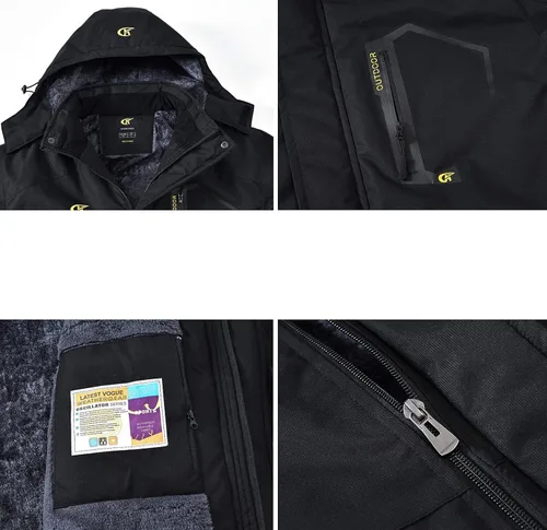 Vista 3 de QPNGRP Mens Waterproof Ski Snowboard Jacket Windproof Winter Snow Coat