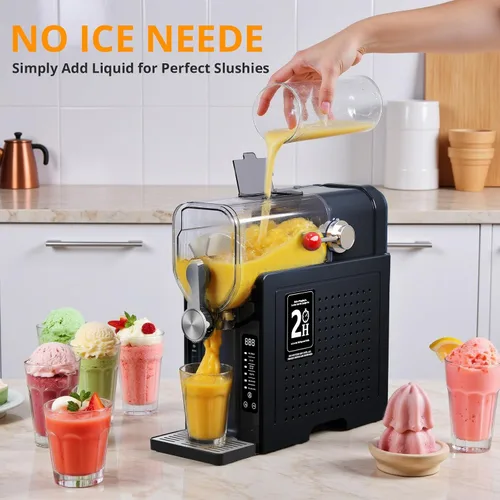 Vista 6 de Máquina para granizar, máquina de hielo en arena, máquina de bebidas congeladas con 6 modos preestablecidos, no necesita hielo, máquina de granizado
