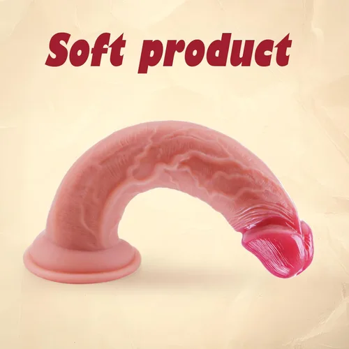 Vista 5 de Consolador anal realista de silicona de 6 pulgadas para principiantes con ventosa, consolador pequeño, delgado y fino de 5.5 pulgadas para el punto
