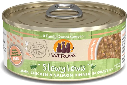 Vista 18 de Weruva Classic Cat Stews!, Stew's Clues con pavo, pollo y salmón en salsa, lata de 2.8 onzas (paquete de 12)