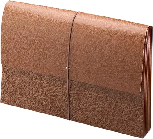Vista 4 de Smead Partition Expanding File Wallet, Flap and Cord Closure, 6 Pockets, 5-1/4" Expansion, Tear Resistant Gusset, Letter, Redrope, 10 per Box