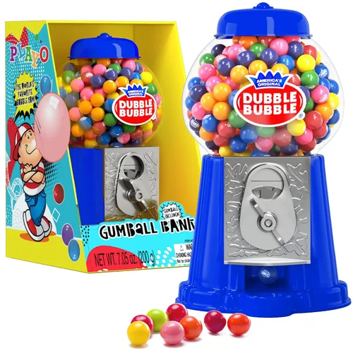 Vista 8 de Máquina de chicles para niños de 8.5" - Máquina de chicle que funciona con monedas y alcancía de juguete - Dispensador de máquina de dulces incluye