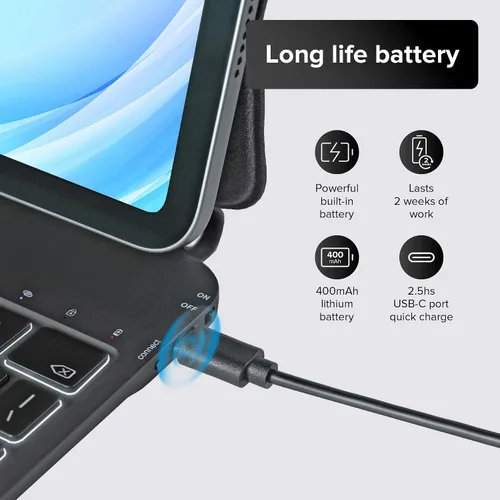 Vista 3 de mobee Magic Keyboard Funda para iPad de 10.9 pulgadas (2022) y iPad 11ª (A16, 2025), funda magnética con teclado con trackpad multitáctil
