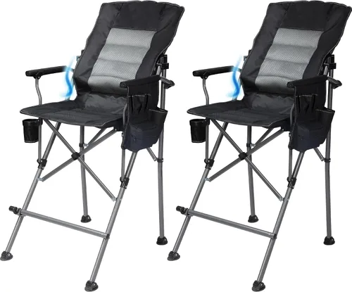 Vista 13 de Sillas plegables extra altas Stonehomy para adultos 330lbs, sillas director plegables de altura de barra portátiles para acampar al aire libre