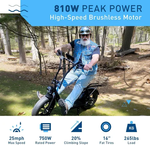 Vista 2 de Hiboy U2 Pro Electric Scooter for Adults with Seat & Basket