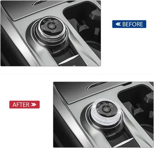 Vista 3 de PIFOOG Bling Explorer Accesorios para Ford 2023 2022 2021 2020 Cubierta de Perilla de Cambio de Marchas Calcomanía Cristal Perillas de Interruptor