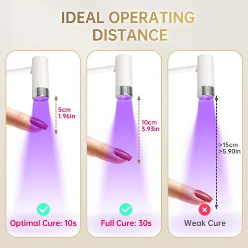 Vista 6 de AORAEM Lámpara de uñas LED UV, lámpara recargable de cuello de cisne para uñas de gel, 12 W, secado rápido, luz LED de uñas, secadora de belleza