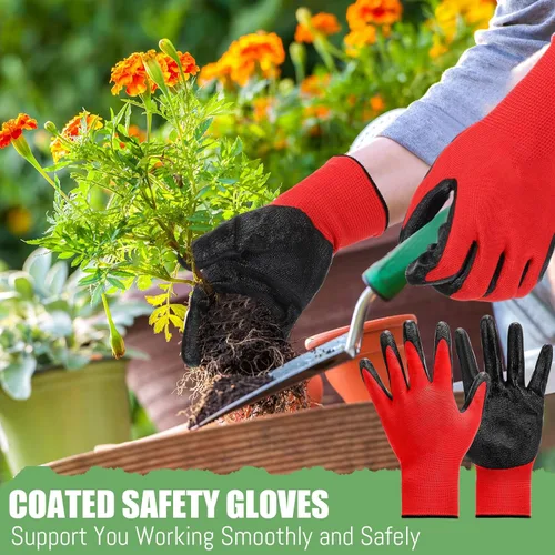 Vista 3 de Sintuff 120 pares de guantes de jardinería para mujeres y hombres, a granel, antideslizantes, multipropósitos, guantes de paisajismo para patio